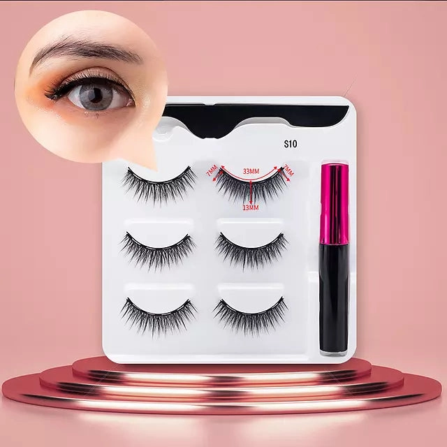 Mink Eyelashes Handmade With Tweezer Makeup Set