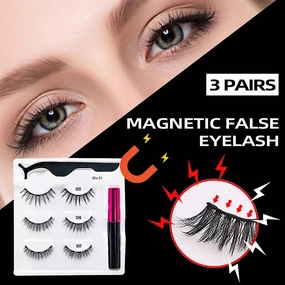 Mink Eyelashes Handmade With Tweezer Makeup Set