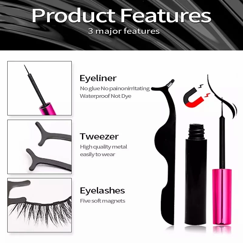 Mink Eyelashes Handmade With Tweezer Makeup Set
