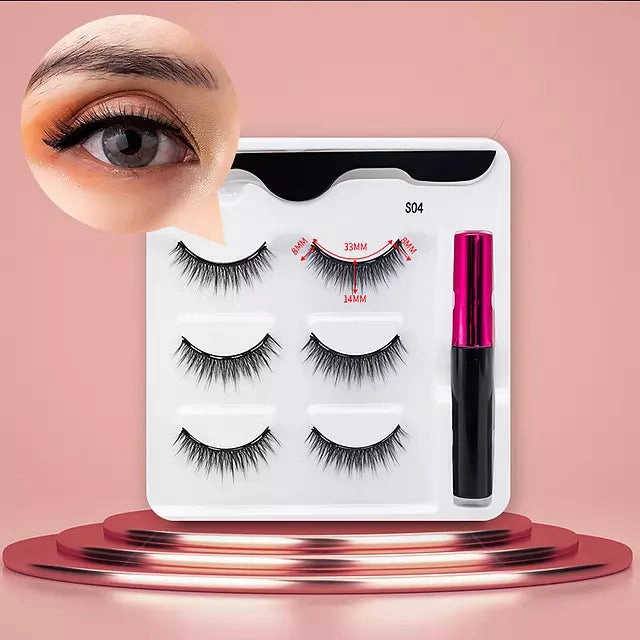 Mink Eyelashes Handmade With Tweezer Makeup Set