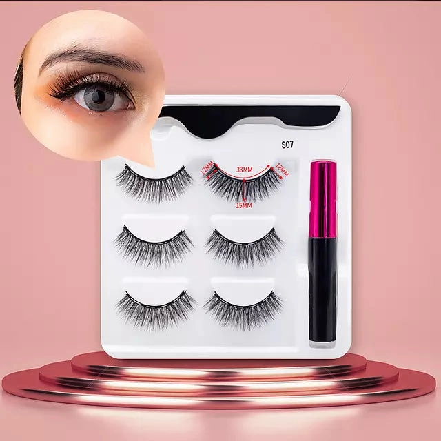 Mink Eyelashes Handmade With Tweezer Makeup Set