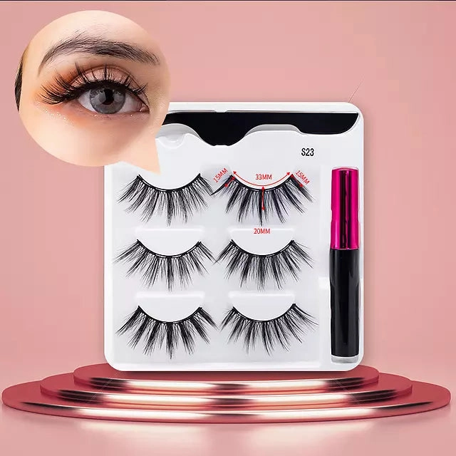 Mink Eyelashes Handmade With Tweezer Makeup Set