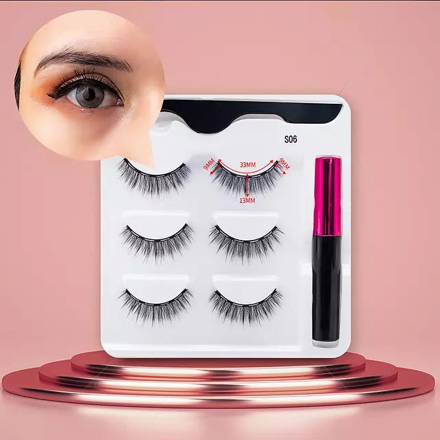 Mink Eyelashes Handmade With Tweezer Makeup Set