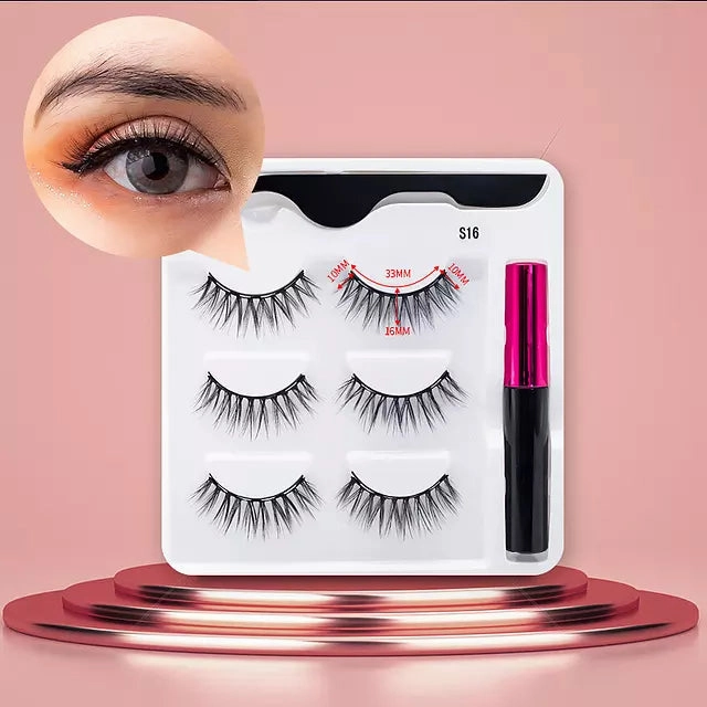 Mink Eyelashes Handmade With Tweezer Makeup Set