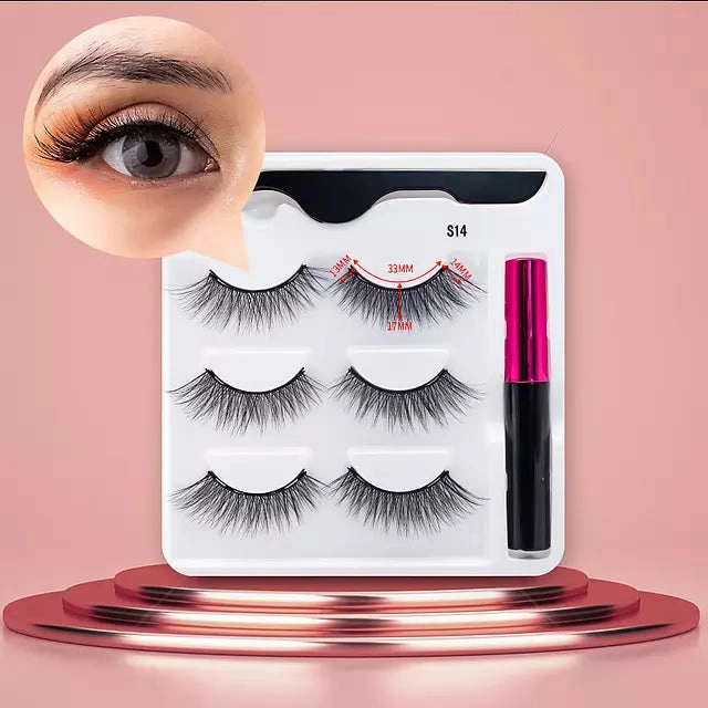 Mink Eyelashes Handmade With Tweezer Makeup Set