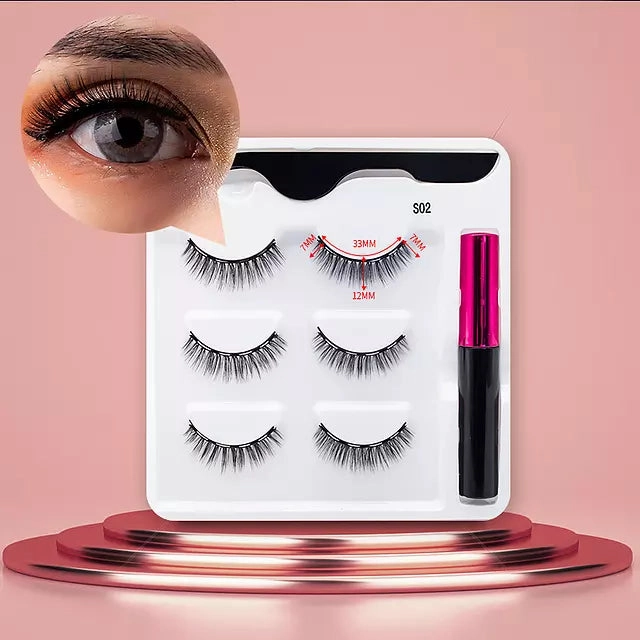 Mink Eyelashes Handmade With Tweezer Makeup Set