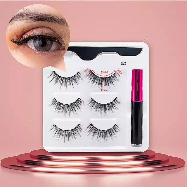 Mink Eyelashes Handmade With Tweezer Makeup Set