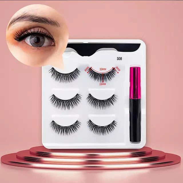 Mink Eyelashes Handmade With Tweezer Makeup Set