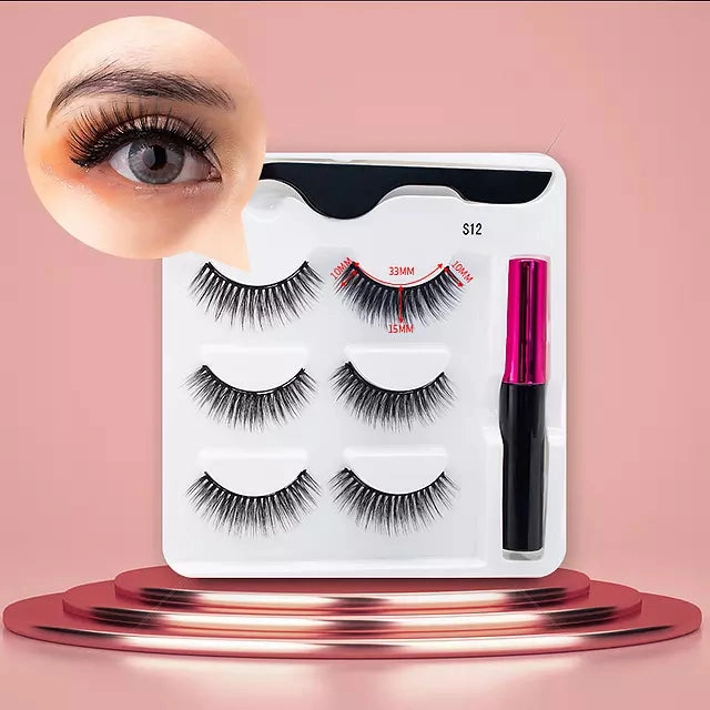 Mink Eyelashes Handmade With Tweezer Makeup Set