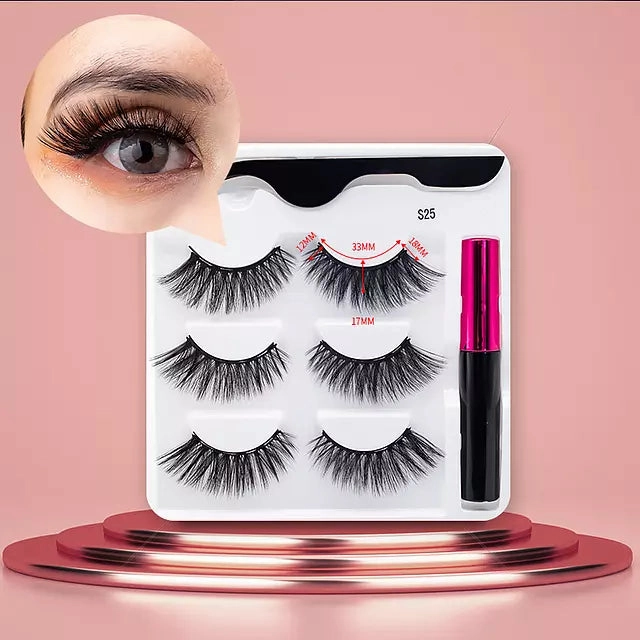 Mink Eyelashes Handmade With Tweezer Makeup Set