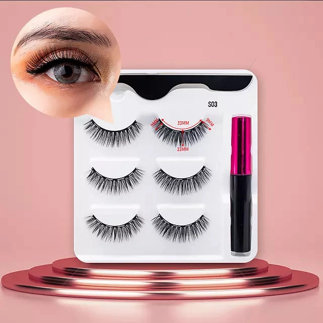 Mink Eyelashes Handmade With Tweezer Makeup Set