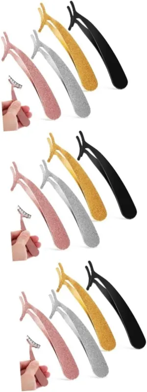 Mipcase 12pcs Eyelash Applicator Tools Professional Tweezers for Fake Eyelash Application Ergonomic Design for Precision Portable Makeup Essentials