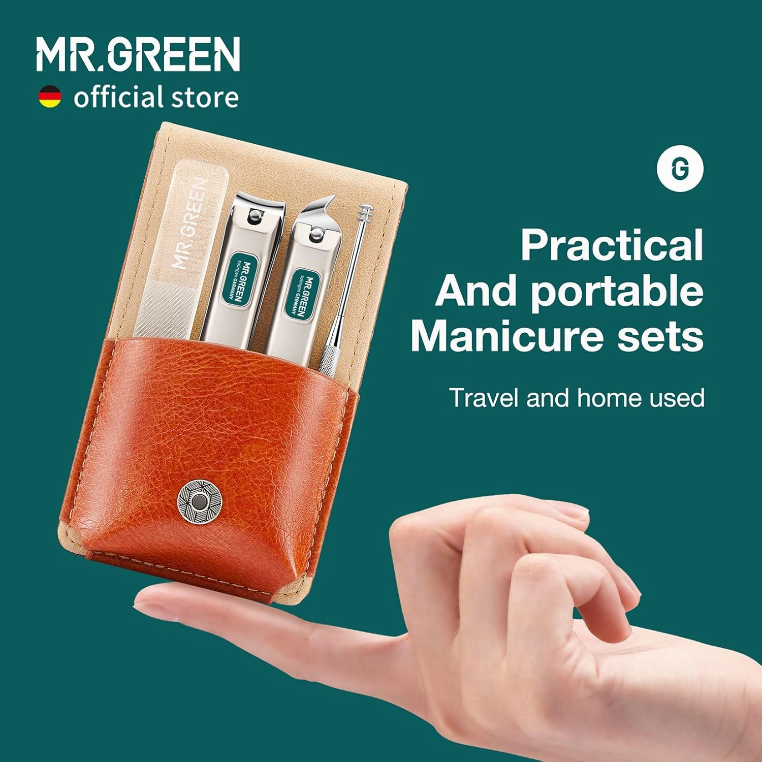 MR.GREEN Portable Manicure Sets Pedicure kits Stainless Steel Nail Clippers Tool Travel Grooming Case Nail Scissors Gift Box (Mr-6104)