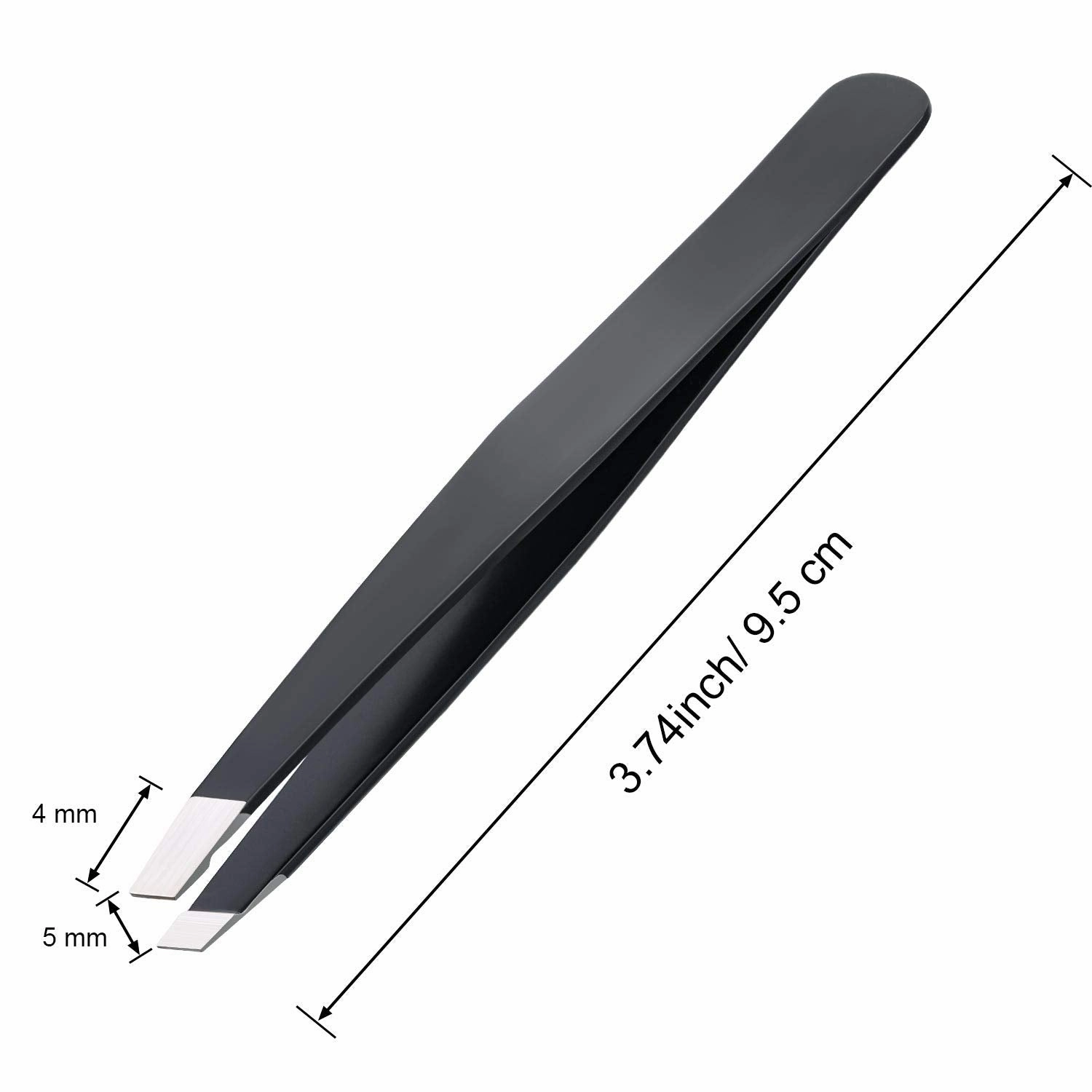 Mudder 12 Pcs Eyebrow Tweezers Set for Facial Hair Stainless Steel Slant Tip Tweezers in Bulk for Men and Women(Black)