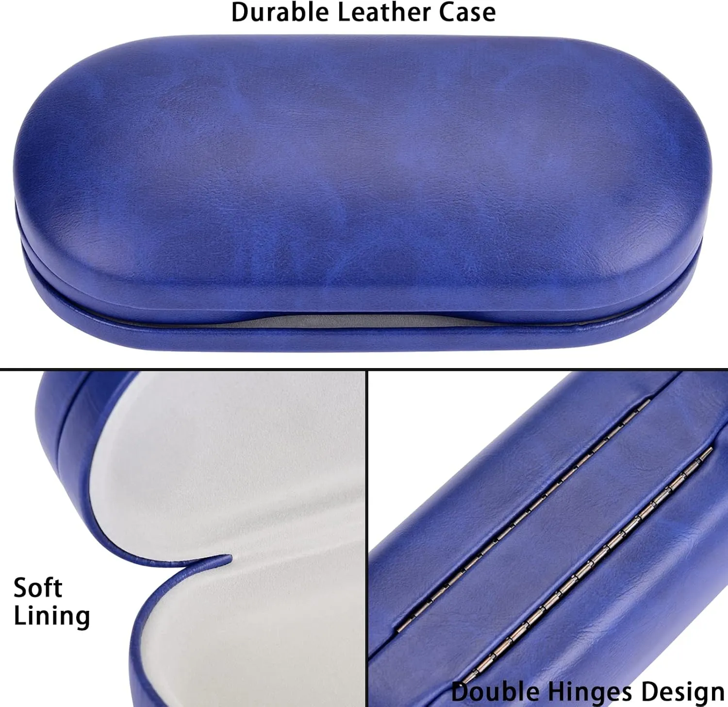 Muf 2 in 1 Contact Lens Case and Glasses Case,Double Sided Dual Use Design,Leak Proof & Portable,Tweezer and Contact Lens Solution Bottle Included for Travel Kit,Blue