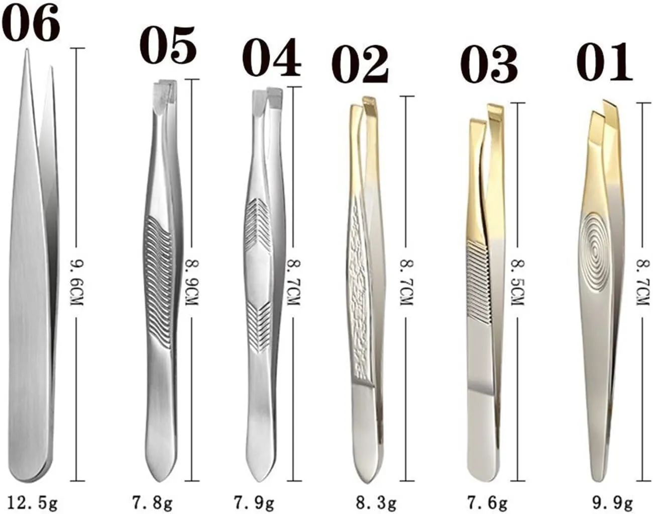 Multipurpose Stainless Steel Eyebrow Tweezer For Facial Hair Ingrown Hair Removal For Plucking Eyebrows Repair Clip Beards Tool(2)