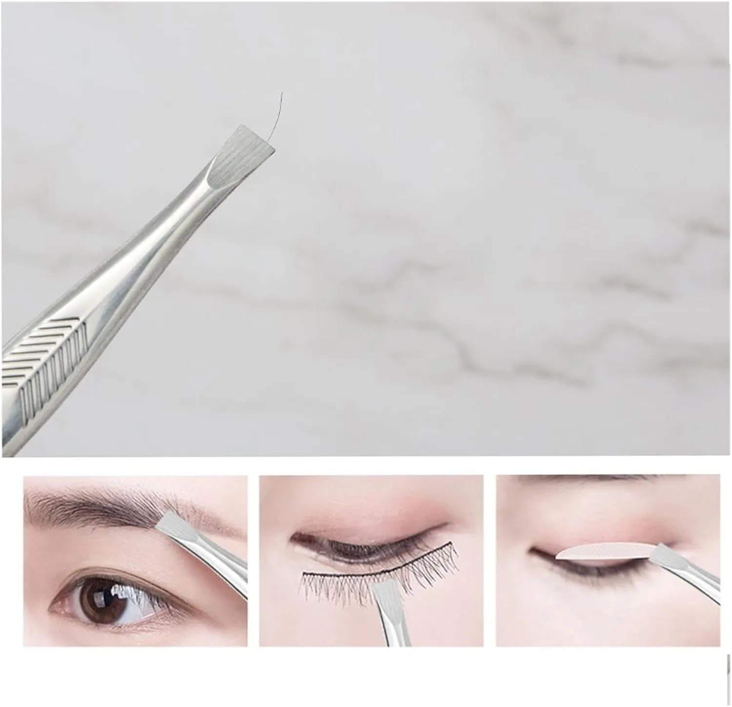 Multipurpose Stainless Steel Eyebrow Tweezer For Facial Hair Ingrown Hair Removal For Plucking Eyebrows Repair Clip Beards Tool(2)