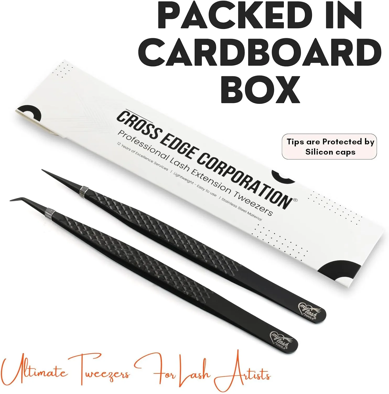 My Lash Tools Eyelash Extension Curved Degree & Straight Tweezers set for Isolation Lash Extensions 14cm, Best for Individual Isolation & Classic Lashes Stainless Steel Eyelash Twisers (Tweezers set)