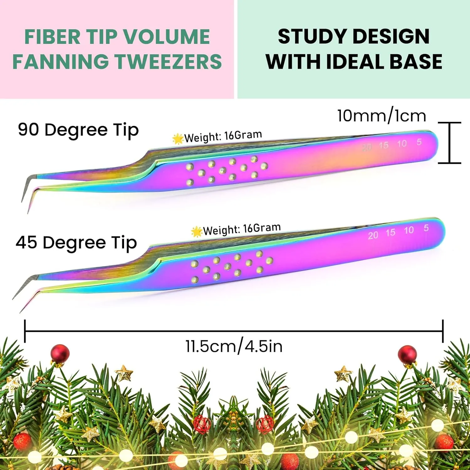 My Lash Tools - Fiber Tip Lash Tweezers for Eyelash Extensions Professional SET OF 4 Isolation, Curved & Volume Lash Tweezers set Japanese Steel Lash Supply (Rainbow)