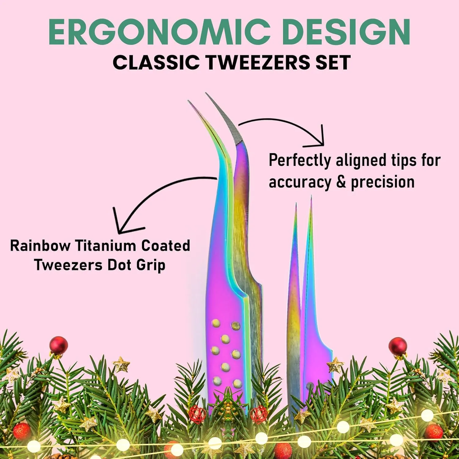 My Lash Tools - Fiber Tip Lash Tweezers for Eyelash Extensions Professional SET OF 4 Isolation, Curved & Volume Lash Tweezers set Japanese Steel Lash Supply (Rainbow)