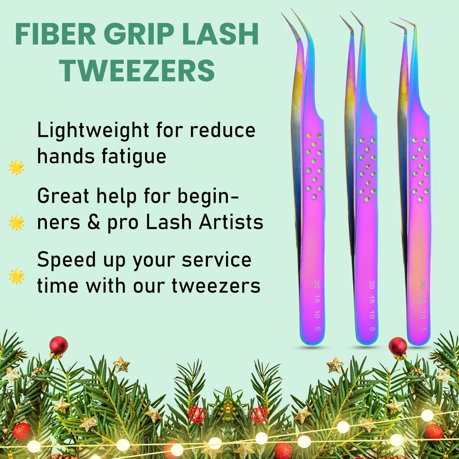 My Lash Tools - Fiber Tip Lash Tweezers for Eyelash Extensions Professional SET OF 4 Isolation, Curved & Volume Lash Tweezers set Japanese Steel Lash Supply (Rainbow)