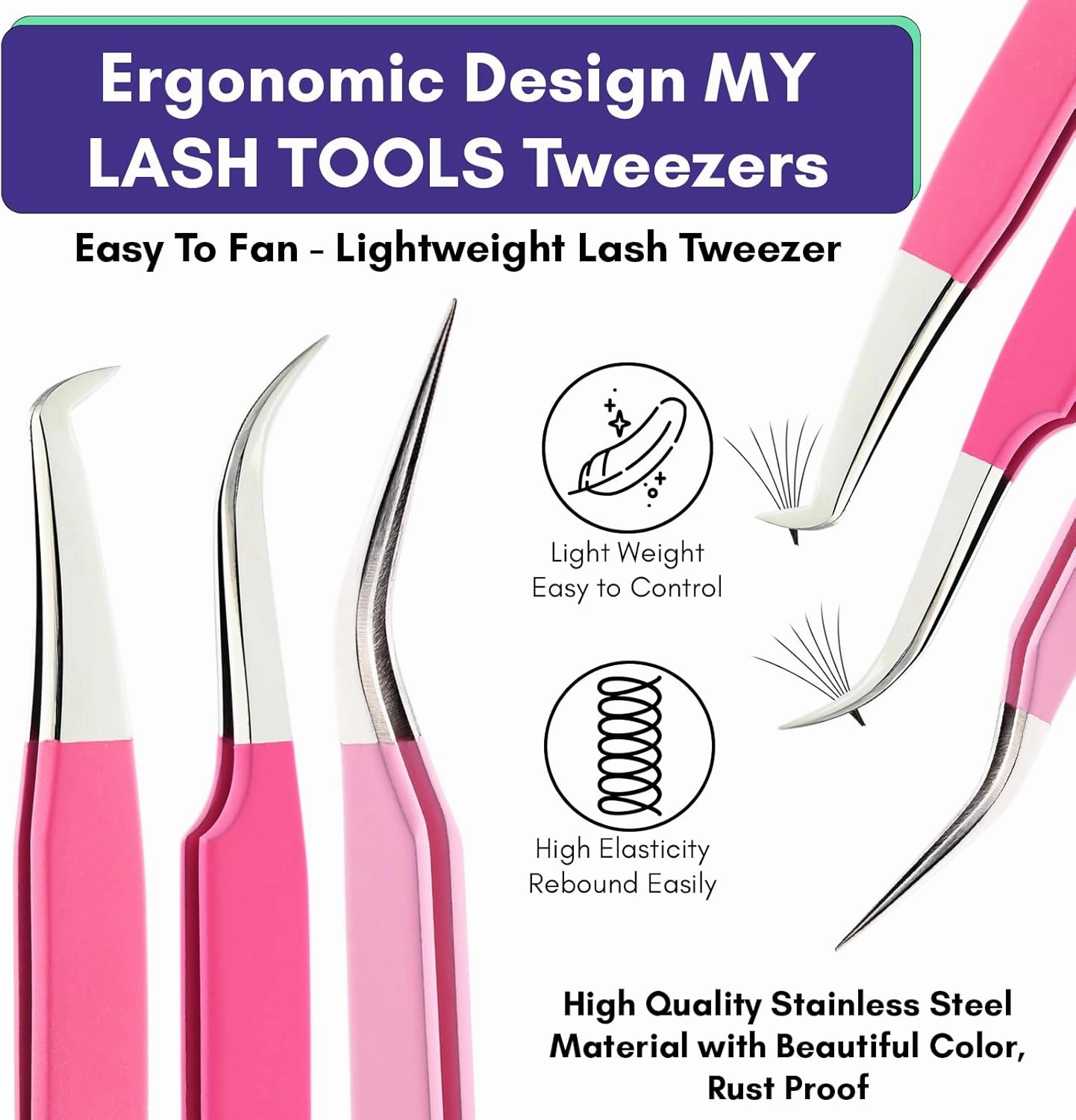 My Lash Tools New Isolation Lash Tweezers For Eyelash Extensions Best for Individual Isolation & Classic Lashes Japanese Stainless Steel Lightweight Precision Lashing Twisers (CEC-JP/05)