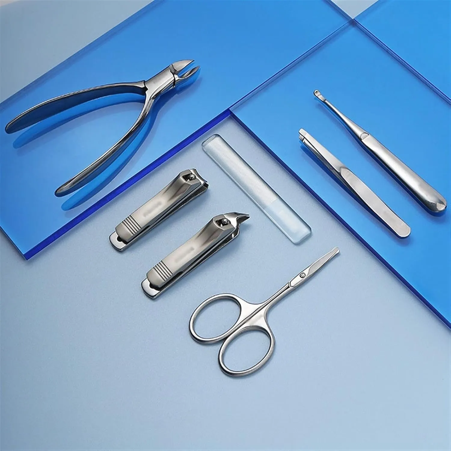Nail Clipper Set Portable Nail Clippers Set, 7 Pieces Pedicure Care Kit for Men and Women, Sharp Tool for Toe and Toe Nails, Personal Care Manicure Kit with Case