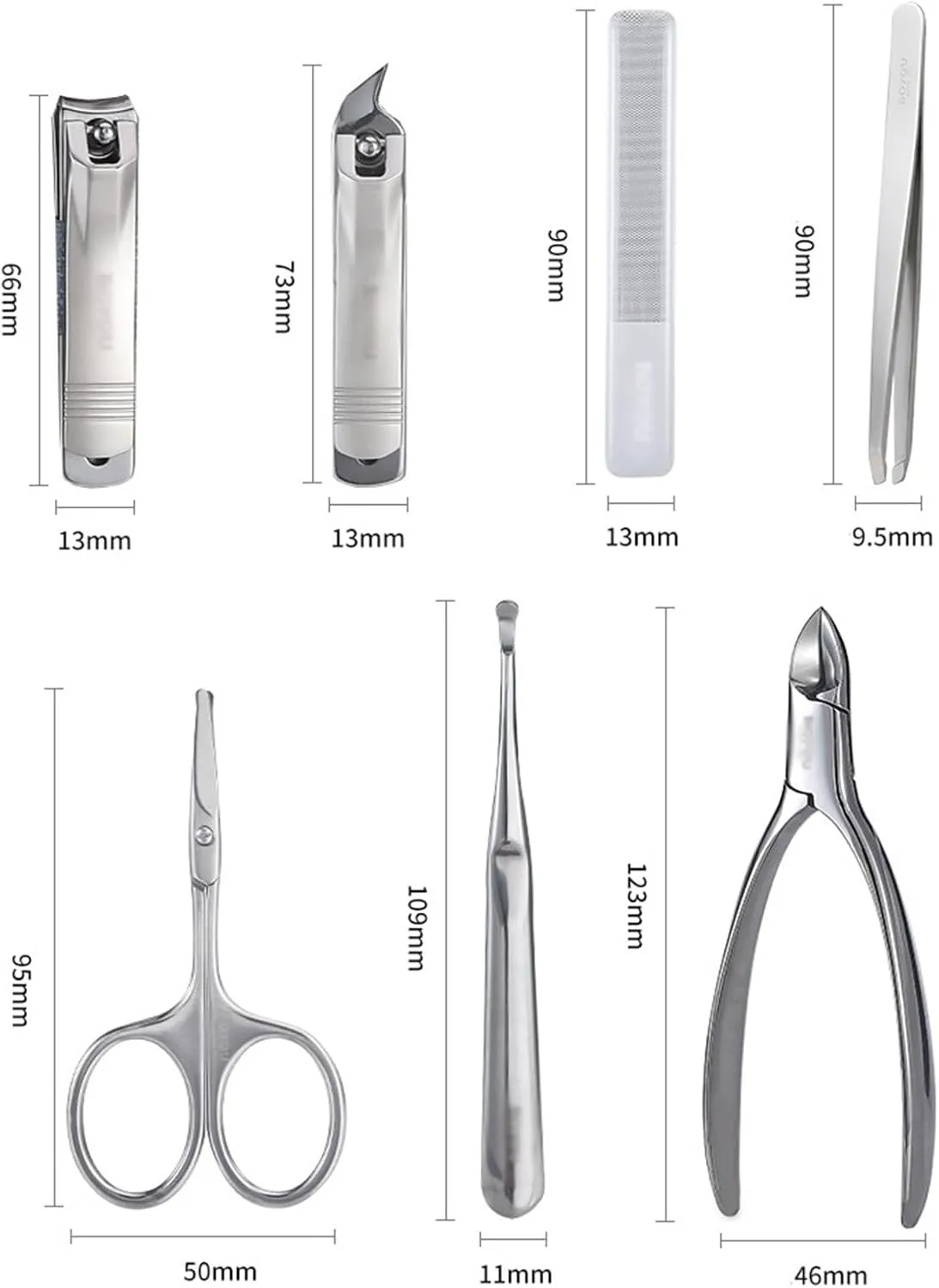 Nail Clipper Set Portable Nail Clippers Set, 7 Pieces Pedicure Care Kit for Men and Women, Sharp Tool for Toe and Toe Nails, Personal Care Manicure Kit with Case