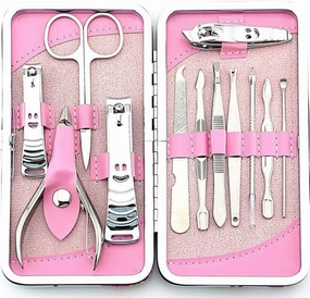 Nail Clippers, Manicure Pedicure Set,Nail clippers manicure set,Travel Mini Nail Set 12pcs Manicure Set Pedicure Scissor Cuticle Knife Endoscope Pick Nail Clipper Kit Stainless Steel Nail Care Tool Ma