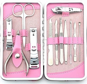 Nail clippers manicure set,Travel Mini Nail Set 12pcs Manicure Set Pedicure Scissor Cuticle Knife Endoscope Pick Nail Clipper Kit Stainless Steel Nail Care Tool Manicure Set Portable Travel Beauty kit