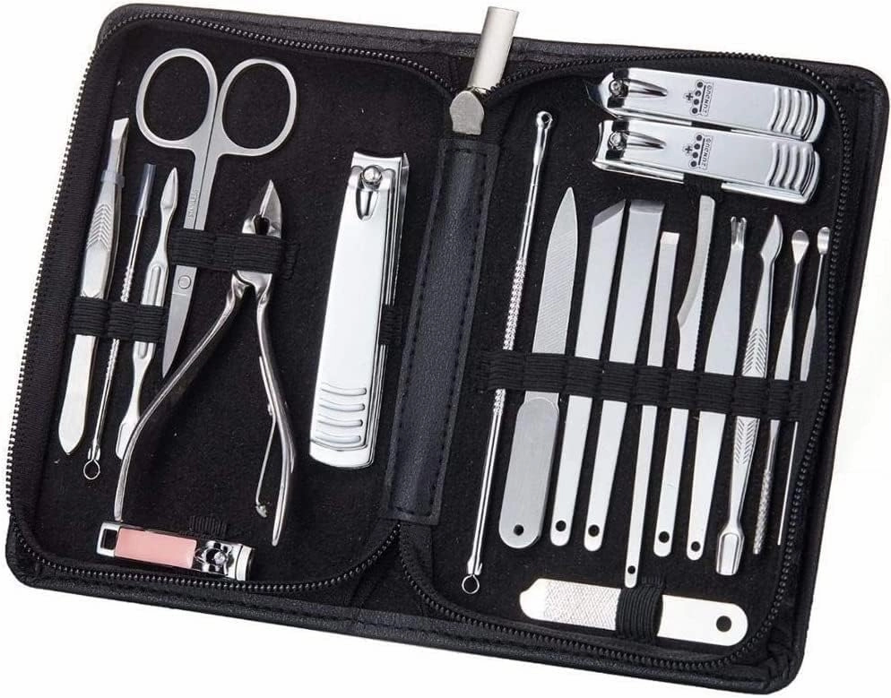 Nail clippers manicure set,Travel Mini Nail Set 20 Pcs Professional Manicure Set Stainless Steel Nail Clipper Kit Pedicure Scissor Tweezer Nail Care Tool Sets Portable Travel Beauty kit (Color : 14pcs