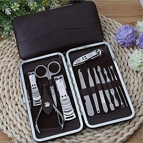 Nail Clippers Manicure Set,Travel Mini Nail Set Professional Stone Pattern Case 12 Pcs Nail Clipper Kit Nail Care Set Pedicure Scissor Tweezer Portable Travel Beauty kit