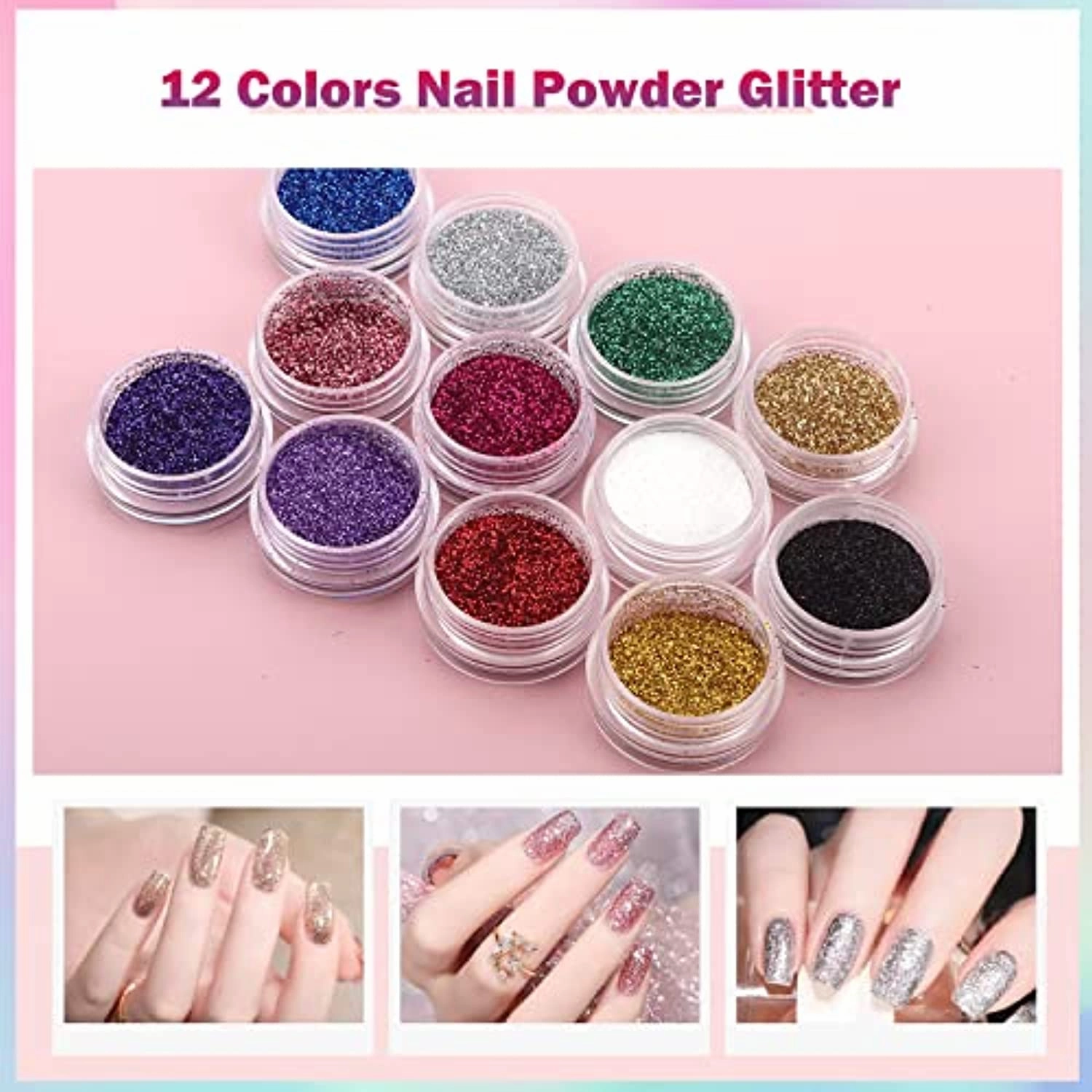Nail Practice Hand for Acrylic Nails, Flexible Practice Nail Hand Training Kits, Movable Fake Nail Hand to Practice Fake Nails with Nail Drill, Nail Dryer Lamp, 12 Colors Acrylic Powder Beginners Kit