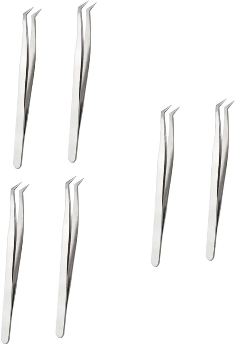 NOLITOY 6pcs High Precision Eyelash Tweezers Makeup Tools for Eyelash Extensions for Salon Accessories Lightweight Design for Easy Maneuvering