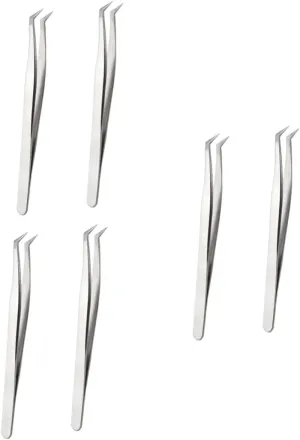 NOLITOY 6pcs High Precision Eyelash Tweezers Makeup Tools for Eyelash Extensions for Salon Accessories Lightweight Design for Easy Maneuvering