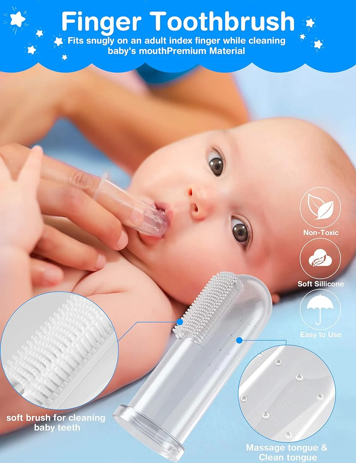 OTTOLIVES Baby Healthcare and Grooming Kit, 24 in 1 Baby Electric Nail Trimmer Set Newborn Nursery Health Care Set for Newborn Infant Toddlers Baby Boys Girls Kids Haircut Tools (0-3 Years ) (Blue)