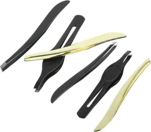 PartyKindom 2 Sets Stainless Steel Eyebrow Clip Mini Tweezer Makeup Tools Eyebrow Clips for Women