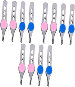 PartyKindom 3sets 4pcs Eyebrow Tweezers Assorted Color Eyebrow Shaping Tool Lightweight and Easy to Carry for Precision Grooming and Beauty Care 4pcs*3