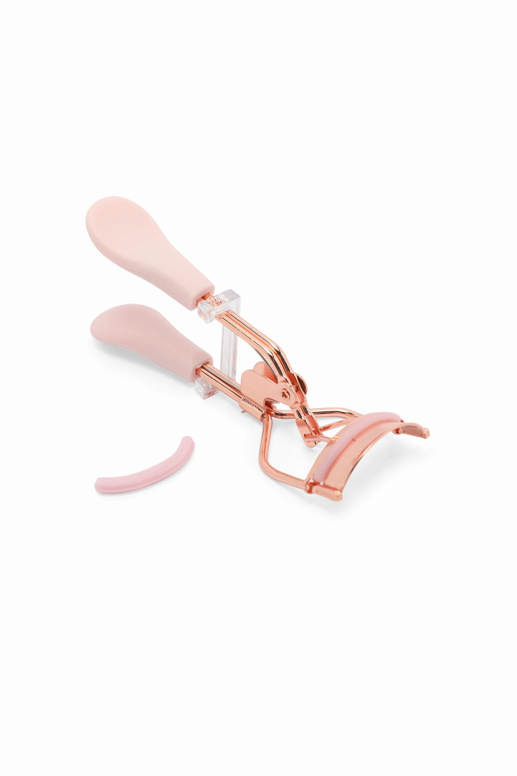 Pink Eyelash Curler With Tweezer