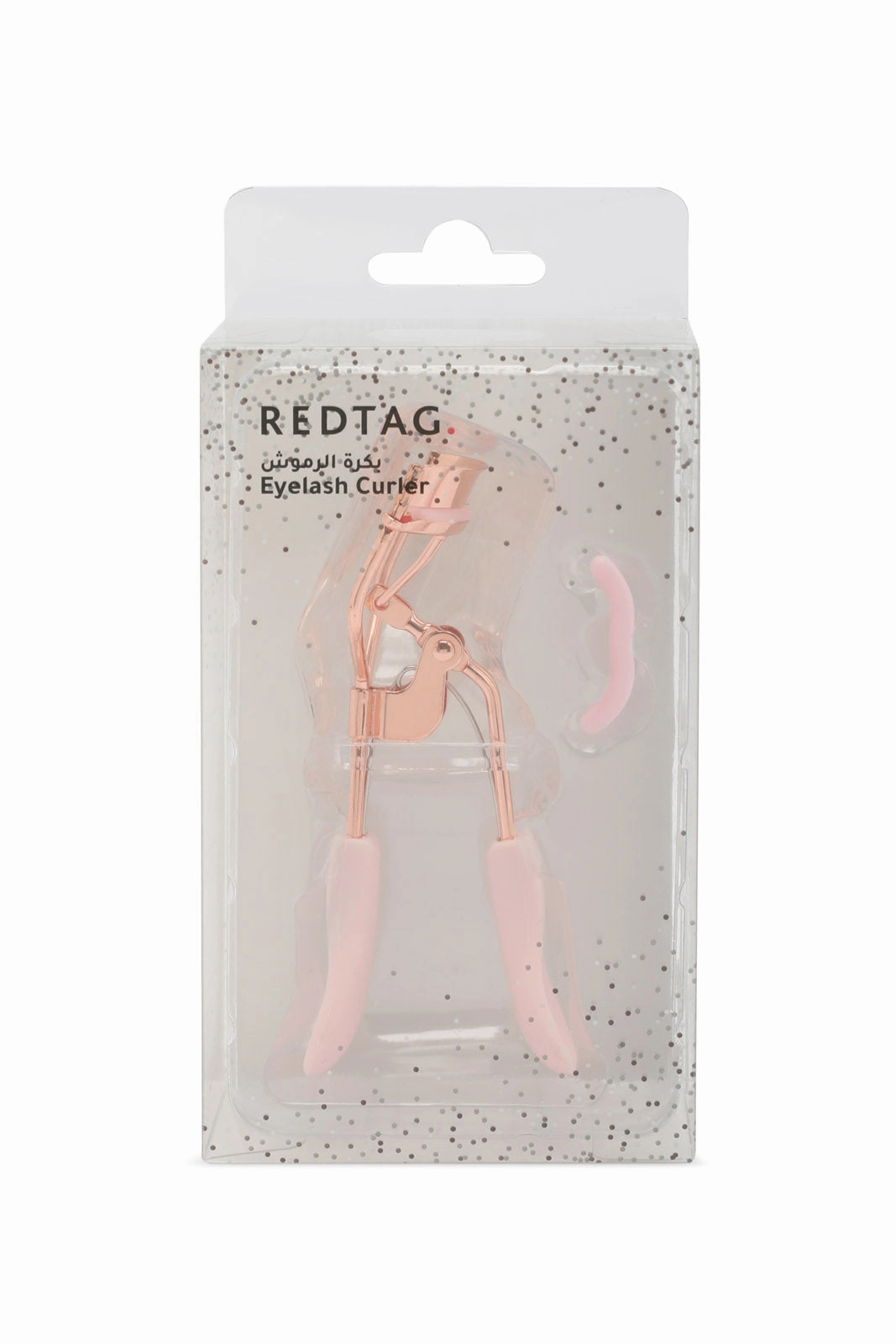 Pink Eyelash Curler With Tweezer