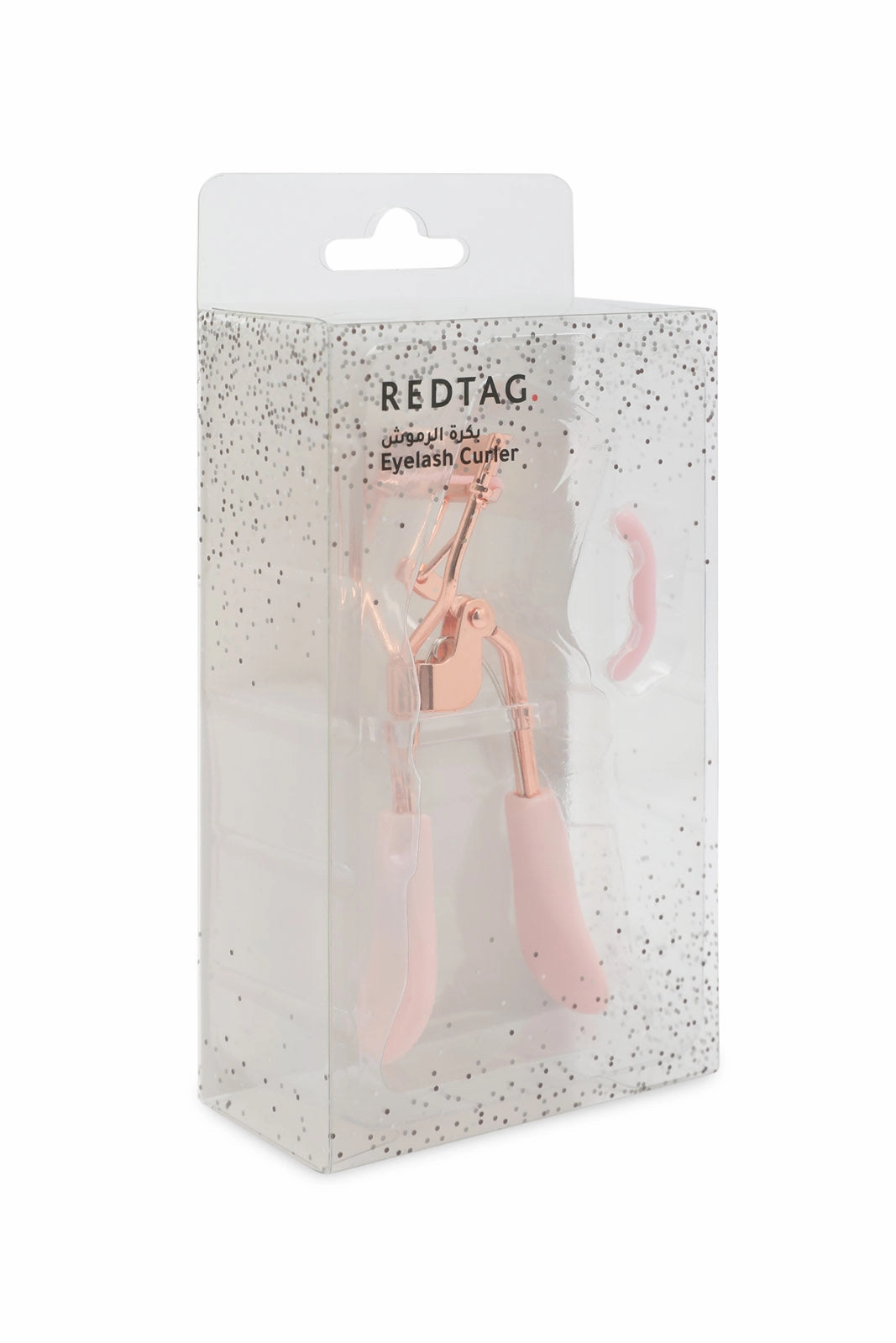 Pink Eyelash Curler With Tweezer