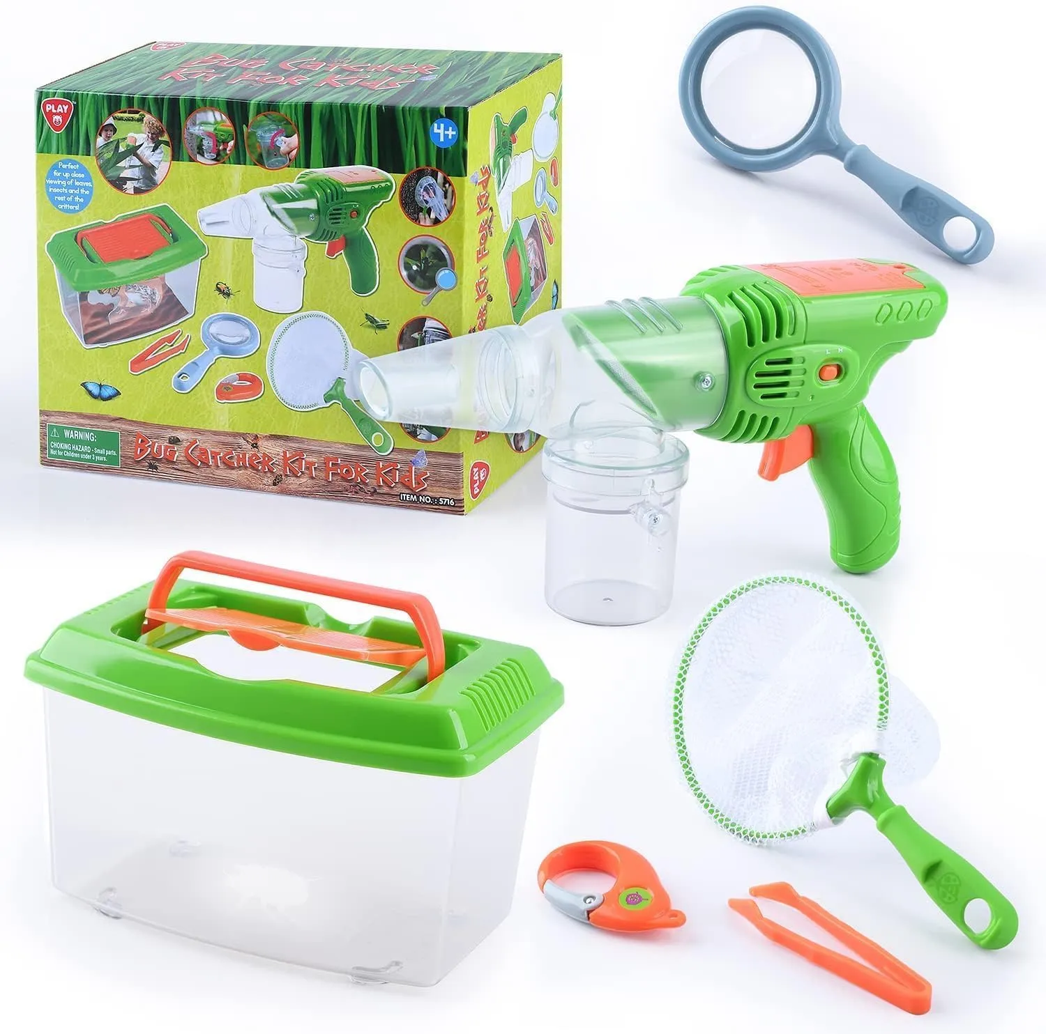 PLAY Bug Catcher Kit,Outdoor Toys for Kids Ages 4-8 8-12,Bug Catcher Vacuum with Critter Habitat Case,Butterfly net,Magnifying Glass,Toddler Outside Toys for 3 4 5 6 7 8  Year Old Boys Birthday Gift