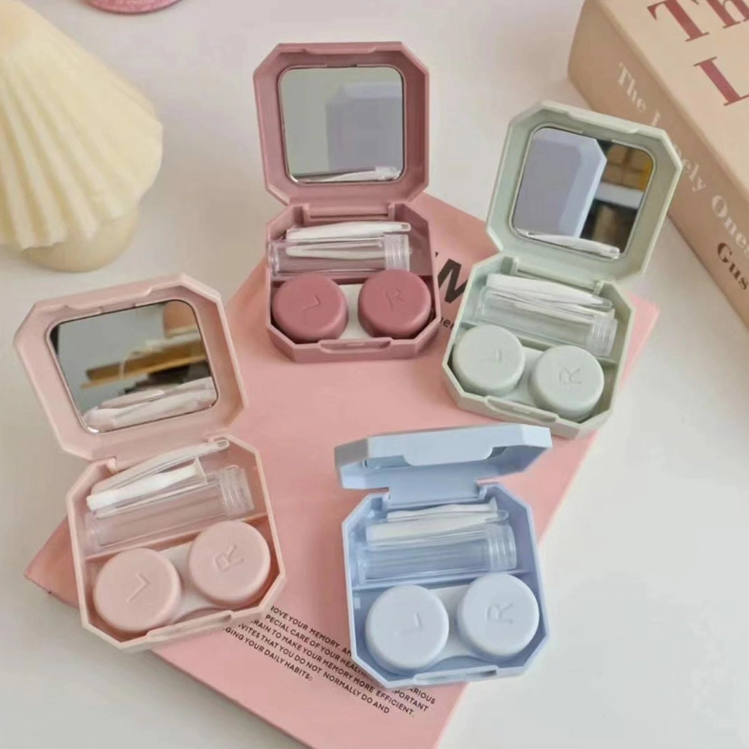 Portable Contact Lens Case with Tweezer Suction Stick Set