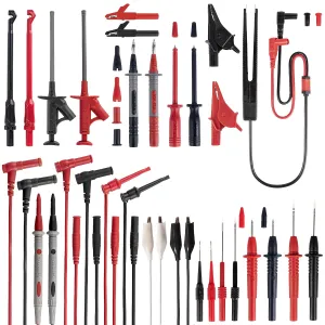 PowerBear 29PCS Multimeter Test Leads Kit with Replaceable Wire Piercing Test Probes, Alligator Clips, Test Hook Clips, Test Tweezer for Digital Clamp Meter Multimeter