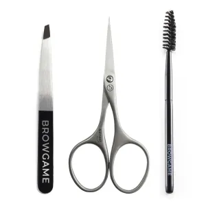 Precision Brow Kit - Essential Tool For Trimming Unruly Eyebrows - Achieve Results When Grooming Your Brows - Firm, Synthetic Bristles - Suitable For Every Day Use Or On-The-Go Travel - 3 Pc