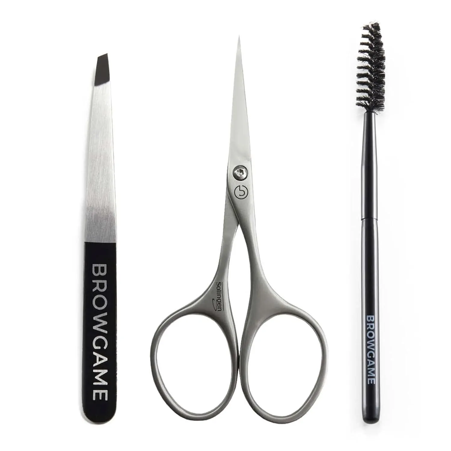 Precision Brow Kit - Essential Tool For Trimming Unruly Eyebrows - Achieve Results When Grooming Your Brows - Firm, Synthetic Bristles - Suitable For Every Day Use Or On-The-Go Travel - 3 Pc