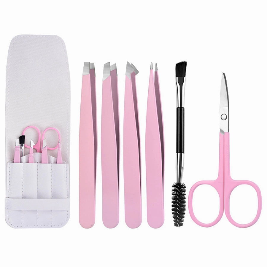 Precision Eyebrow Tweezer Set with Curved Scissors