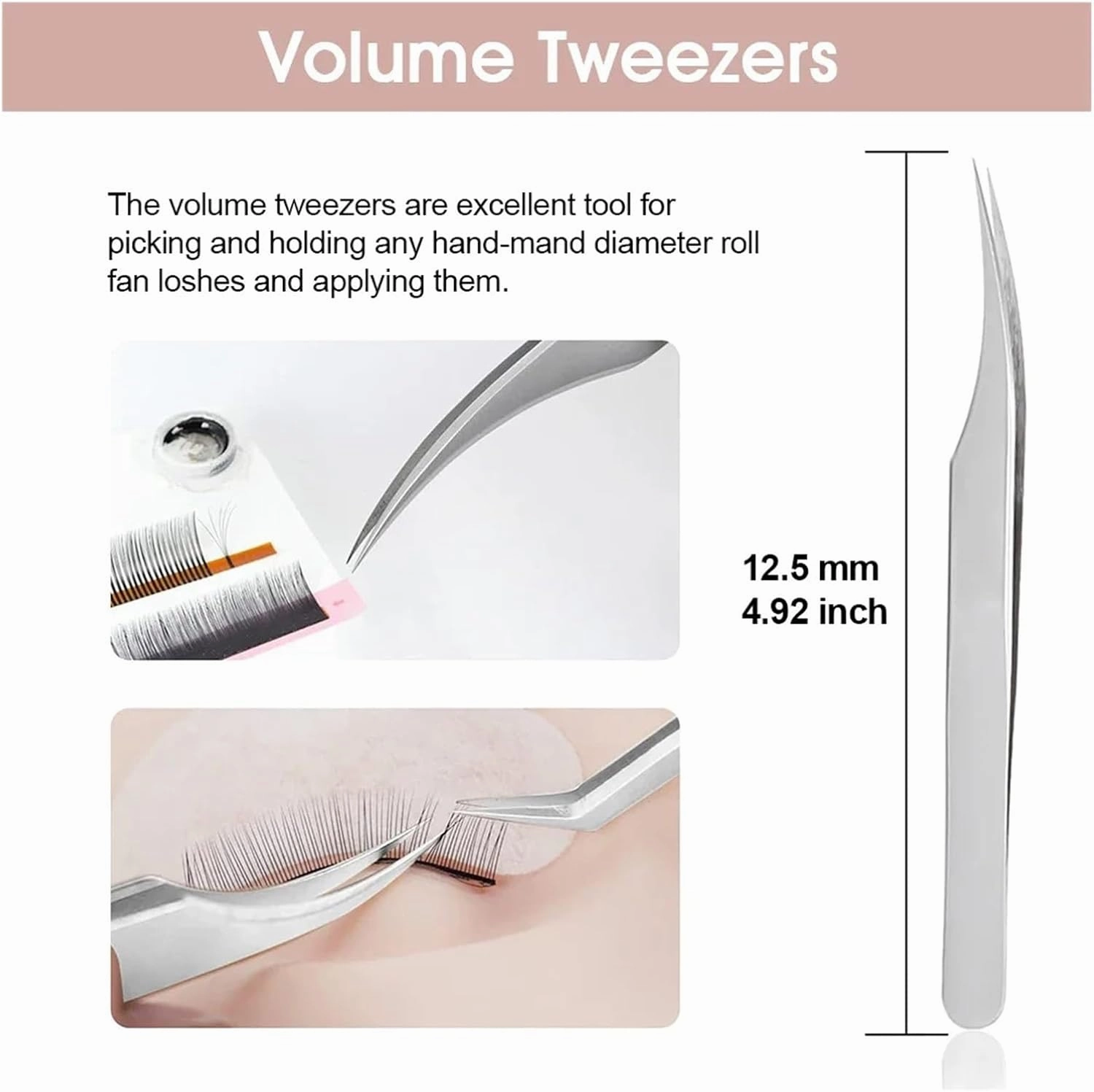 Premium Imported 402 Stainless Steel Beauty Tweezers High Accurate Straight And Curved Tips Faux Eyelashes Makeup Tools(Tweezer-straight)
