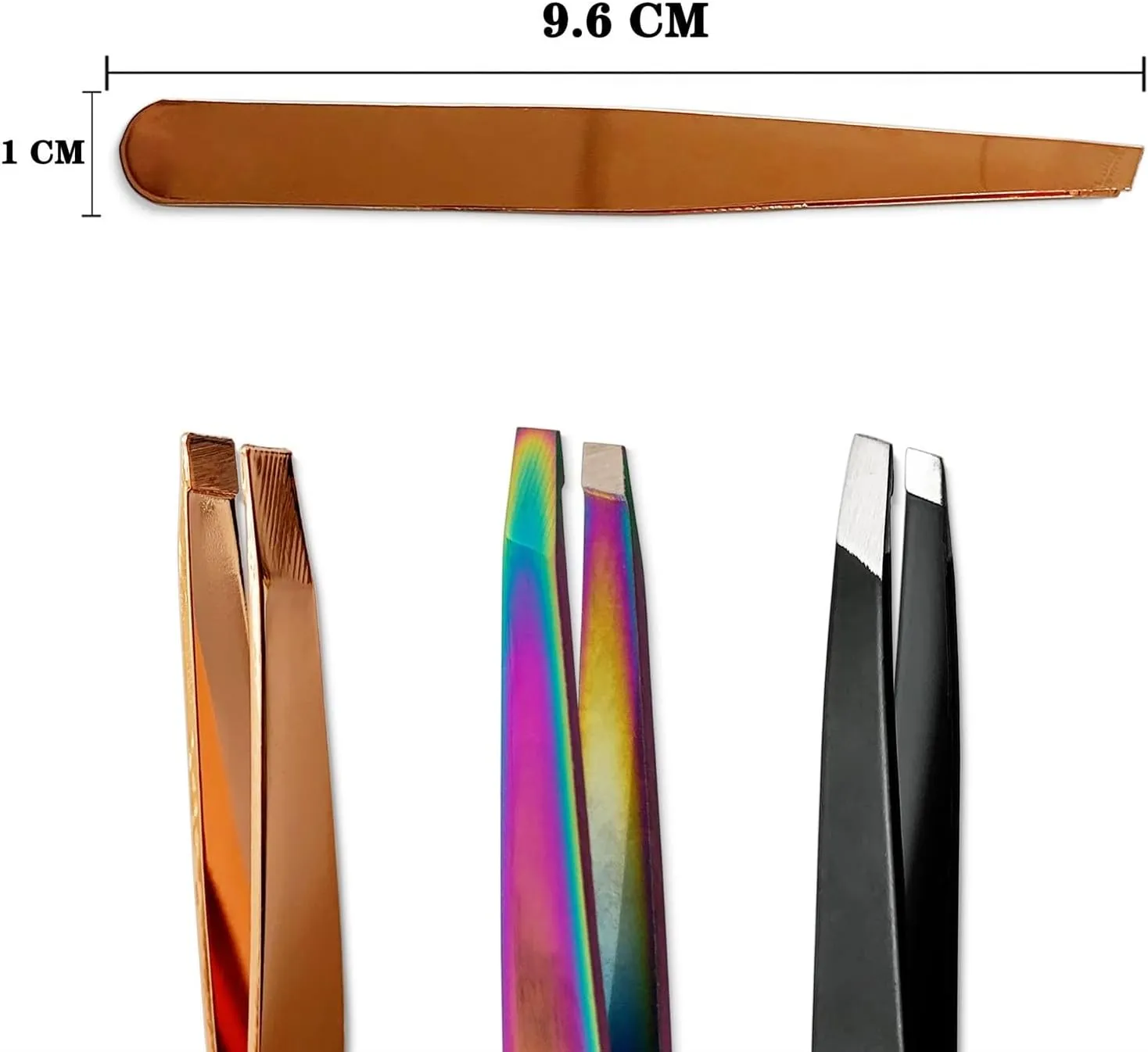 Professional Eyebrow Tweezers Colorful Stainless Steel Mini Hair Clamp Beauty Eyebow Makeup Clips (Color : 1piece Rose Gold, Size : 1SIZE) (1piece Silver 1SIZE)
