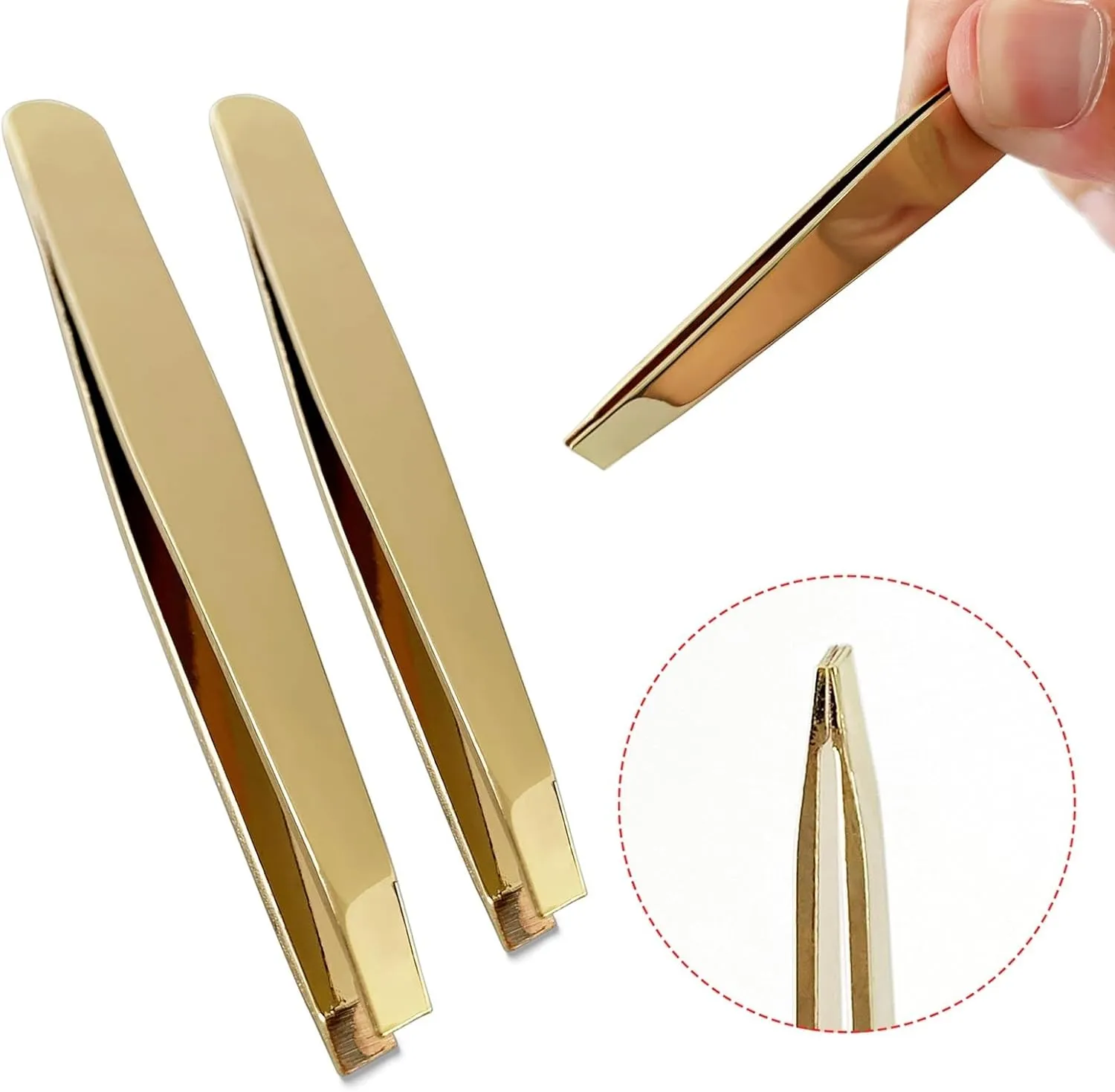 Professional Eyebrow Tweezers Colorful Stainless Steel Mini Hair Clamp Beauty Eyebow Makeup Clips (Color : 1piece Rose Gold, Size : 1SIZE) (1piece Silver 1SIZE)